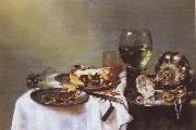 Willem Claesz Heda Breakfast Talbe with Blackberry Pie Spain oil painting reproduction